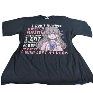 Port and Co. UNISEX Anime Manga Graphic T-Shirt Black & Pink Asian Style XL